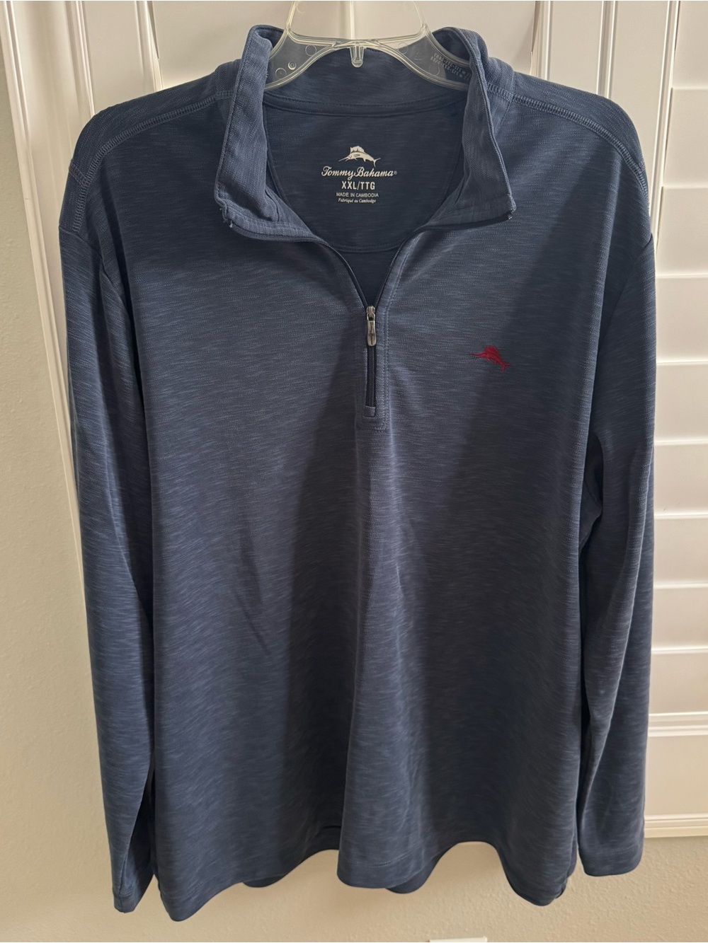Tommy Bahama Via Del Mar 1/2 zip pullover shirt slate blue men’s size XXL